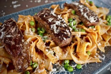 Chuck Flap Steak mit Bandnudeln