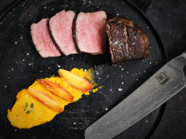 Rinderfilet mit Kürbispüree