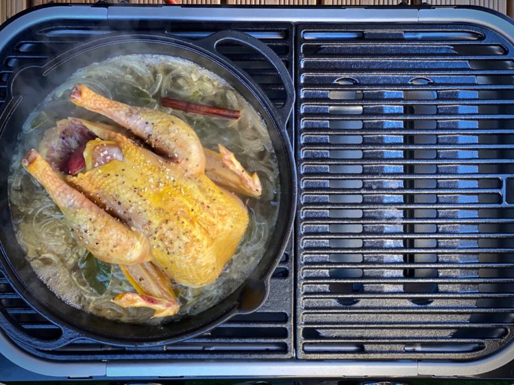 In Cidre geschmortes Hühnchen