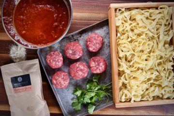 Pasta aus der Holzbox